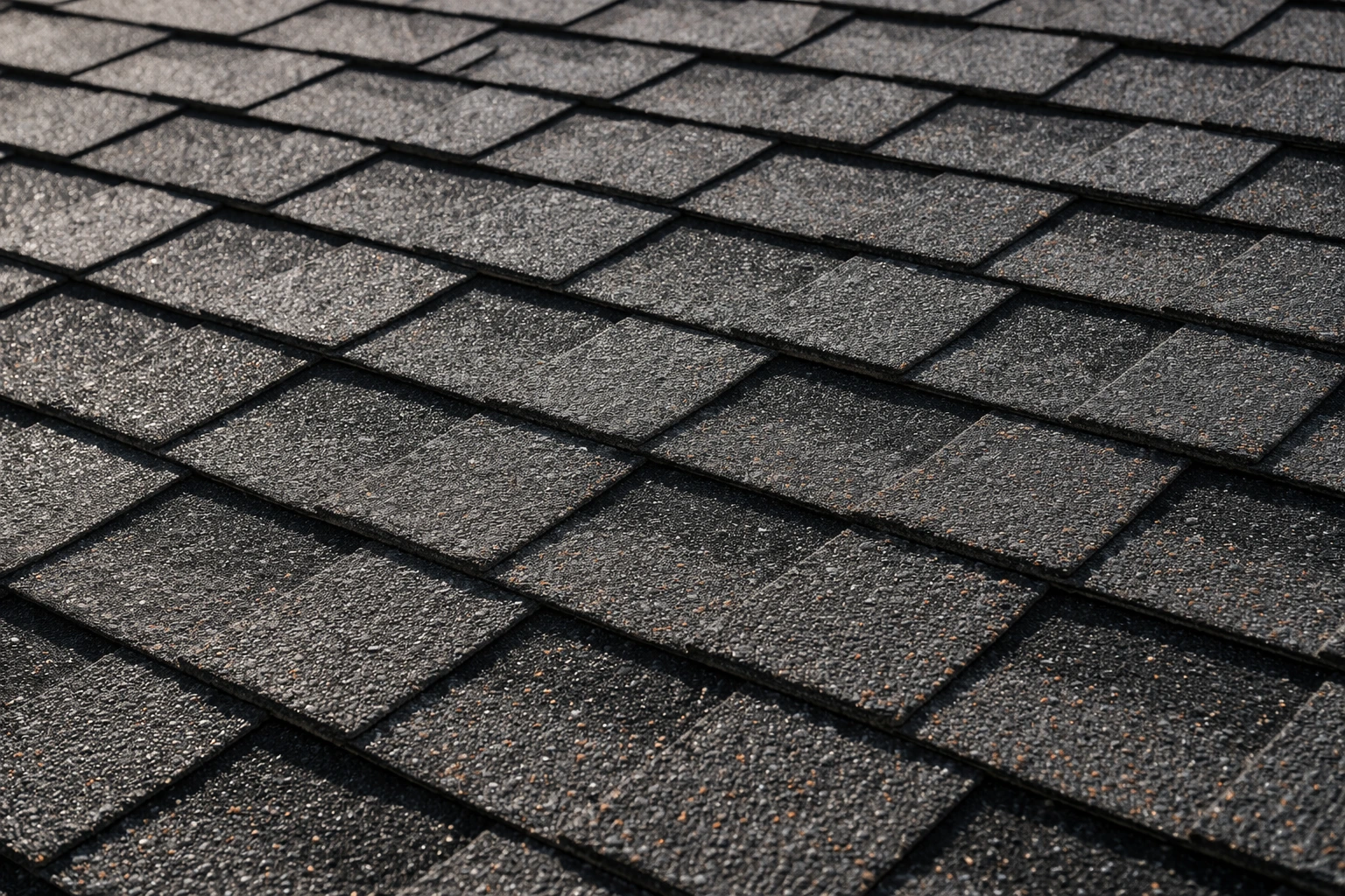 High-quality residential roofing installation close up